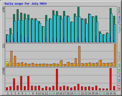 Daily usage for July 2024