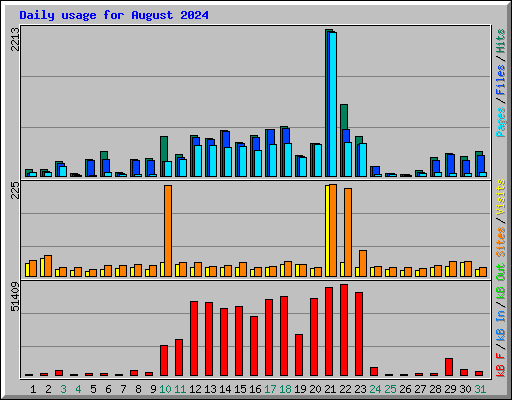 Daily usage for August 2024